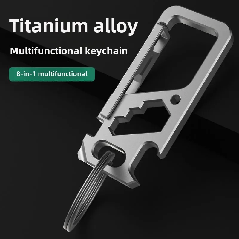 Titanium alloy multifunctional car key ring man waist mounted key chain personality creative pendant ring hook