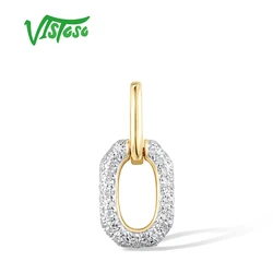 VISTOSO Genuine 14K 585 Yellow Gold Pendant For Women Sparkling Natural Diamond Trendy Wedding Anniversary Gifts Fine Jewelry