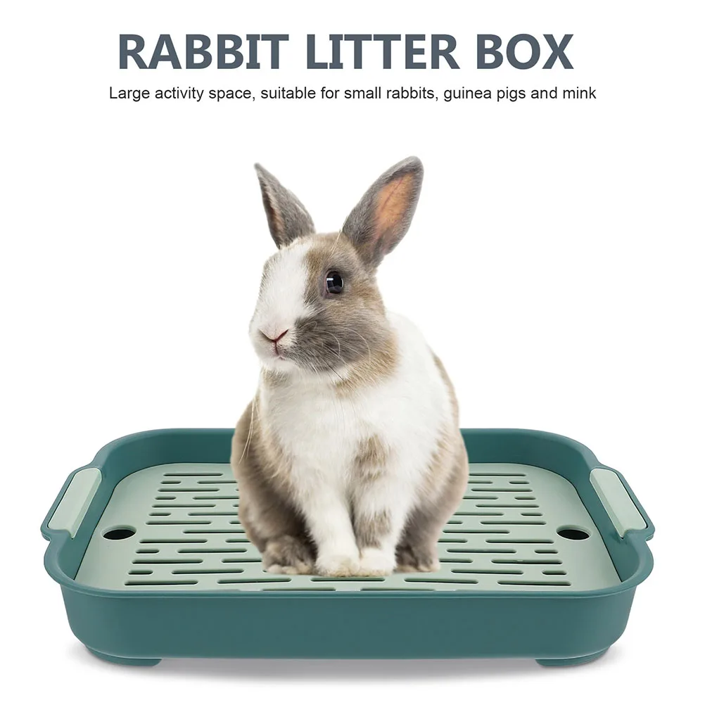 

2pcs Pet Cleaning Supplies For Rabbit Hamster Guinea Pig Washable Bunny Toilet Large Space Anti-Fall Litter Box For Small