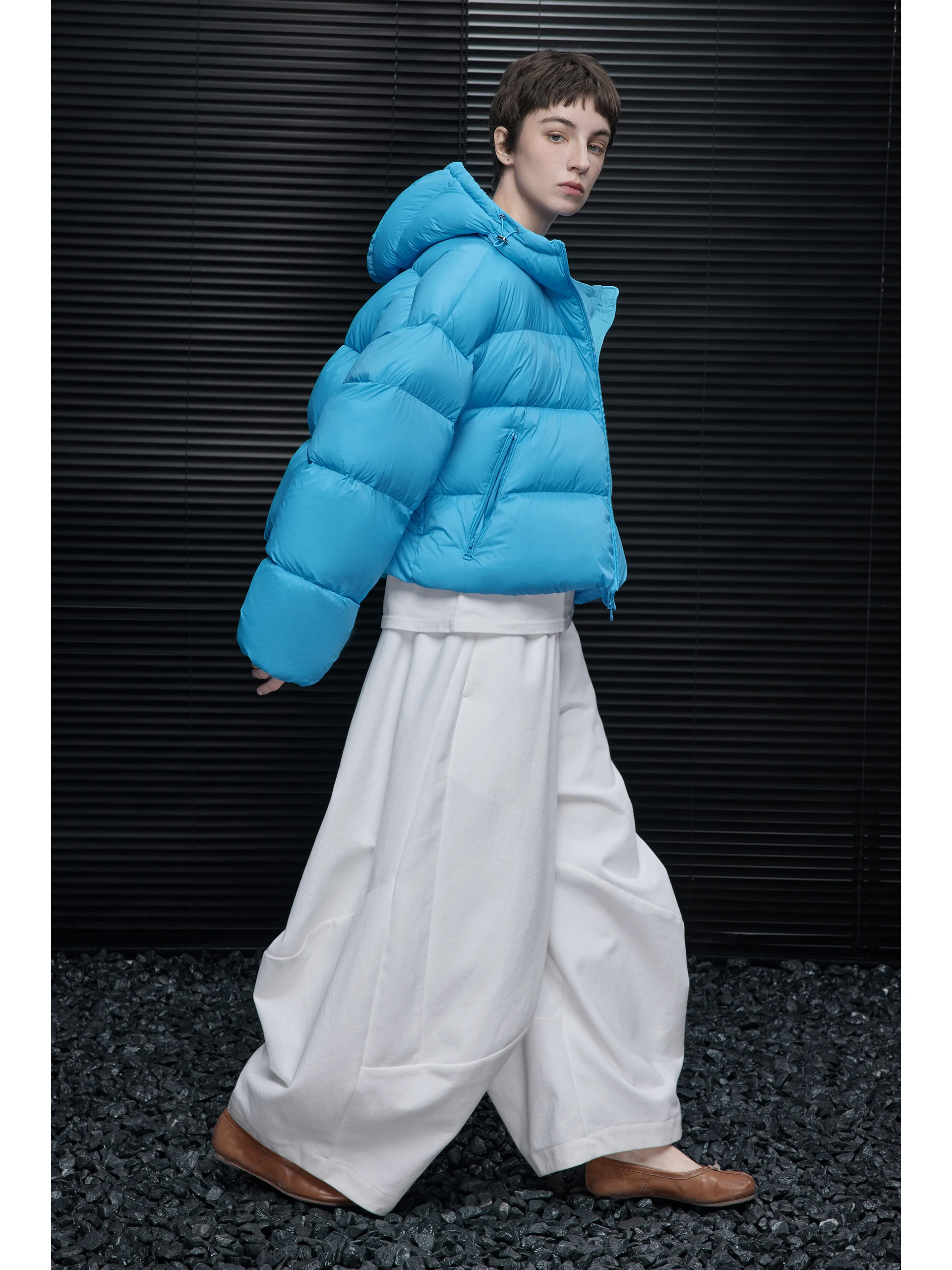 

Женское зимнее пуховое пальто с капюшоном синего цвета, новинка Sle Street Faion, теплое нейлоновое белое пуховое пальто Du для женщин