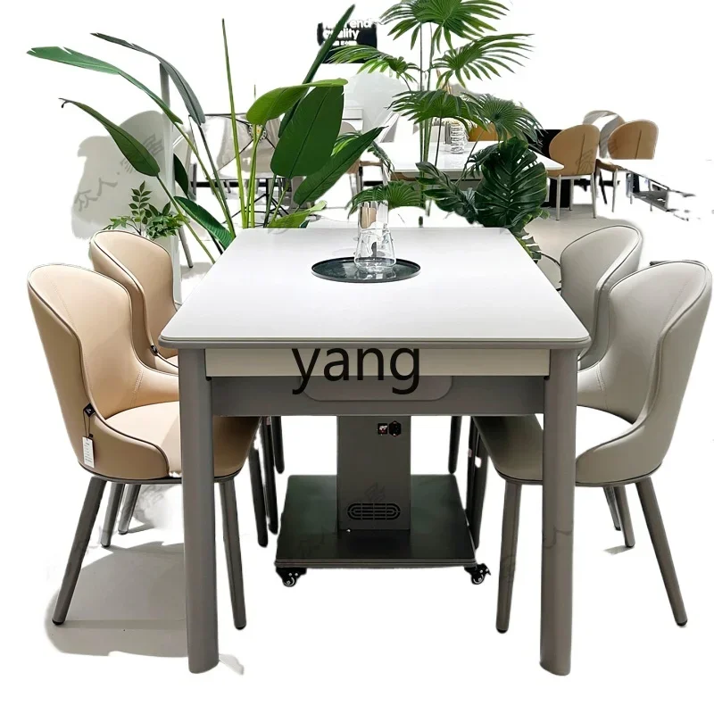 

Lh dual-purpose automatic mahjong machine integrated household long table with heating induction cooker