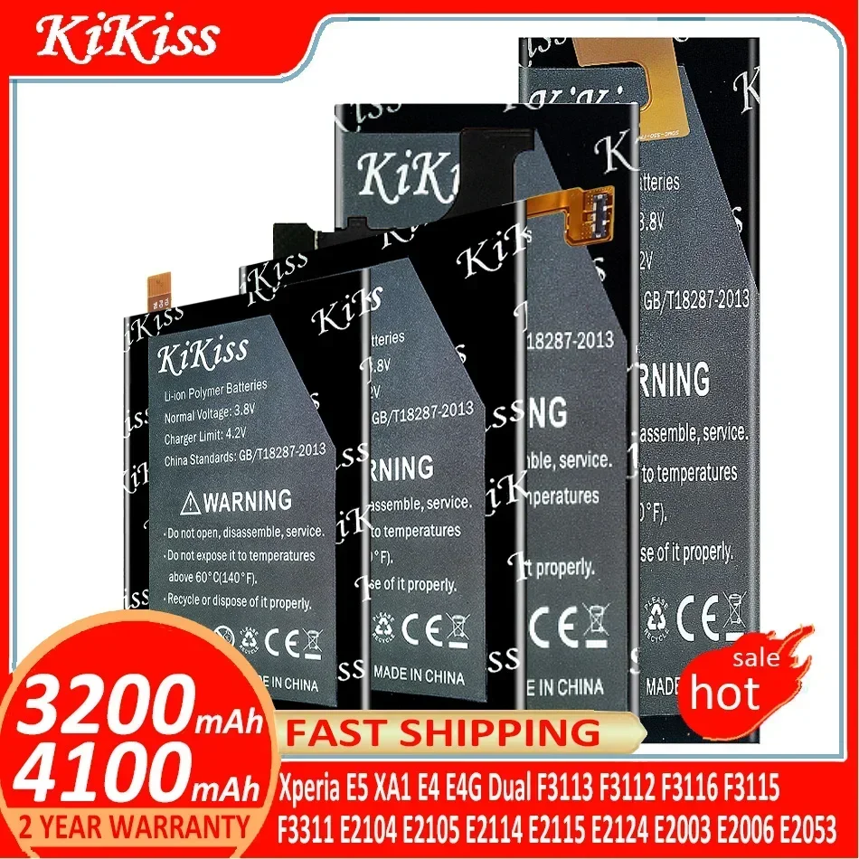 KiKiss Battery For Sony Xperia E5 XA1 E4 E4G Dual F3113 F3112 F3116 F3115 F3311 E2104 E2105 E2114 E2115 E2124 E2003 E2006 E2053