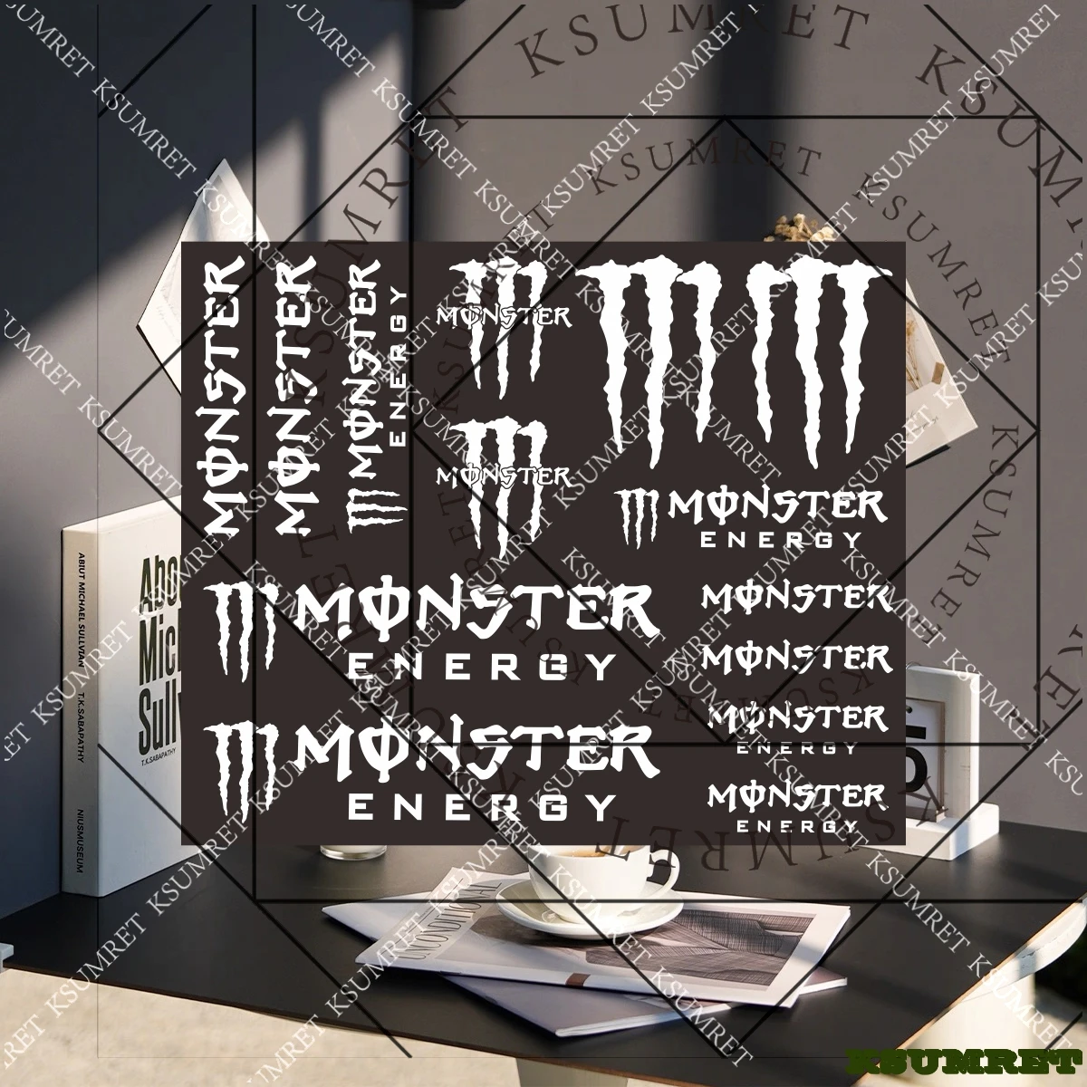 مجموعة ملصقات للدراجات النارية من الفينيل Monster Energy لسيارة Yamaha Kawasaki سوزوكي Ktm Ducati