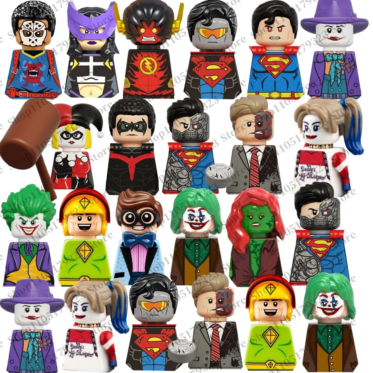 

Superhero hot building block toys children's mini brick Joker Two-Face Robin assembly toys party festival collection gifts