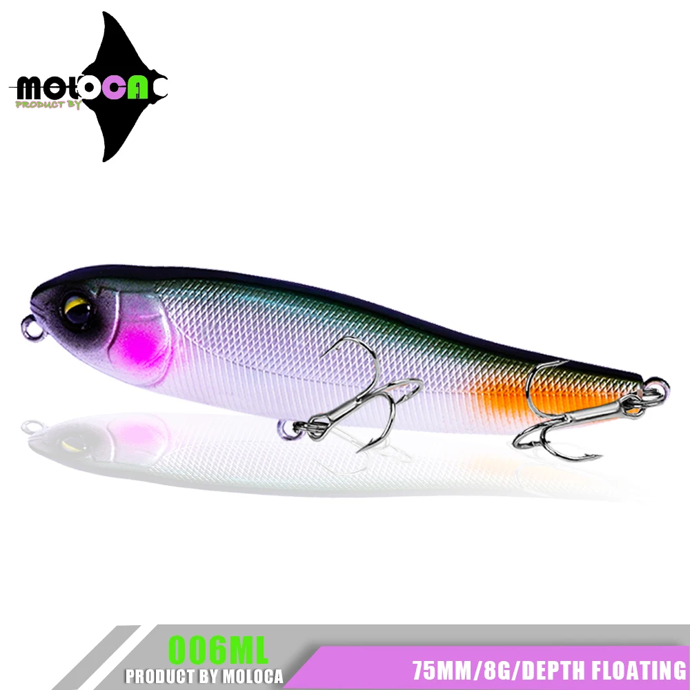 Pencil Fishing Lure Walk Dog Action 75mm 8g Wobbler Floating 10Color And Blank Unpainted Lures Isca Artificial Peche Accessoire