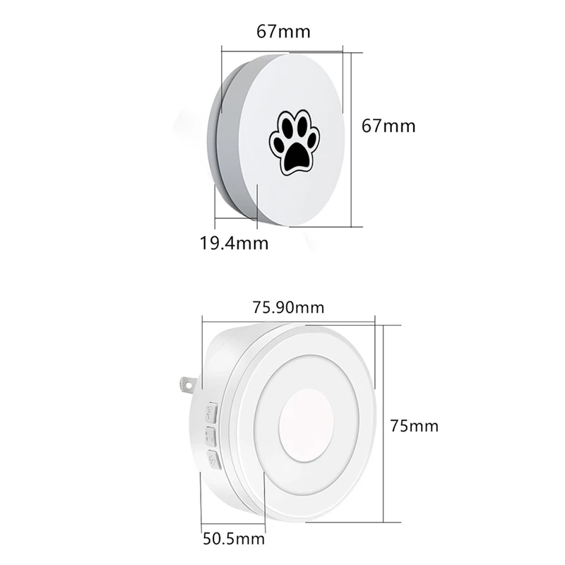 Hot TTKK Pet Doorbell Self-Powered Pet Doorbell Dog Doorbell Pet Supplies 58 Polyphonic Music (4 Levels Of Volume,Including Mute