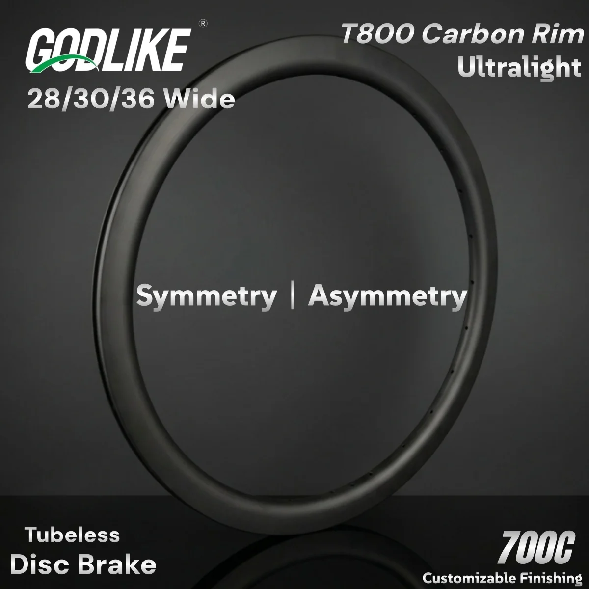 

GODLIKE 700C Carbon Rim 28mm 30mm 36mm Width 30 35 40 45 50 55 60mm Depth Tubeless Disc Brake Super Light Road Bike Carbon Rim