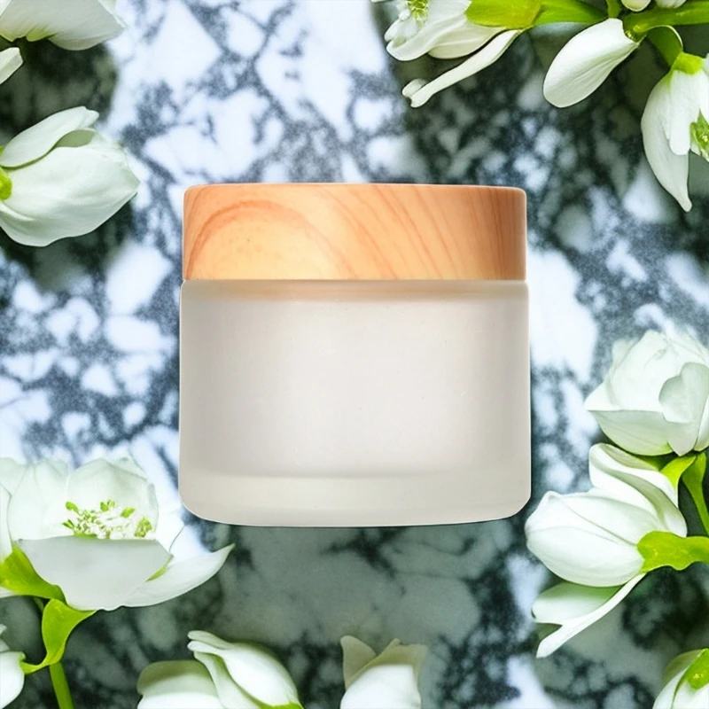 Hộp đựng mỹ phẩm bằng thủy tinh Lọ mẫu rỗng có nắp đậy bằng gỗ chống rò rỉ Trang điểm Dropshipping