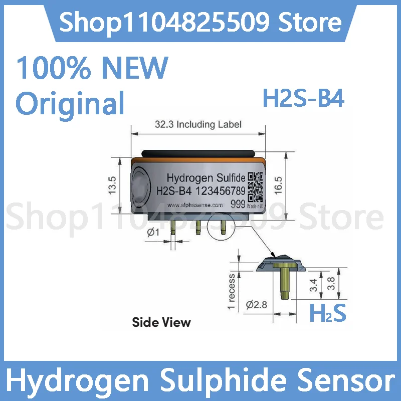 100% Original new  H2S-B4 Hydrogen Sulphide Sensor H2S Gas Sensor, Electrochemical