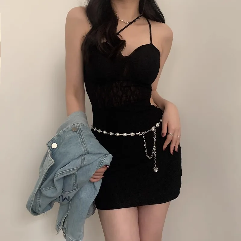 Metal Chatelaine Haute Couture Summer Dress With Fashionable Ins Style Decorative Suit Thin Belt Fashion Chain