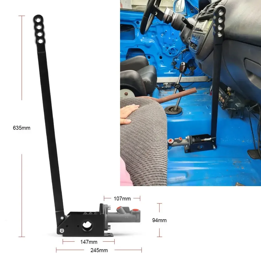 Long Arm Lever Park Brake Vertical Hydraulic Handbrake Car Hydraulic Drift Hydro E-Brake 63cm Universal Racing Handbrake