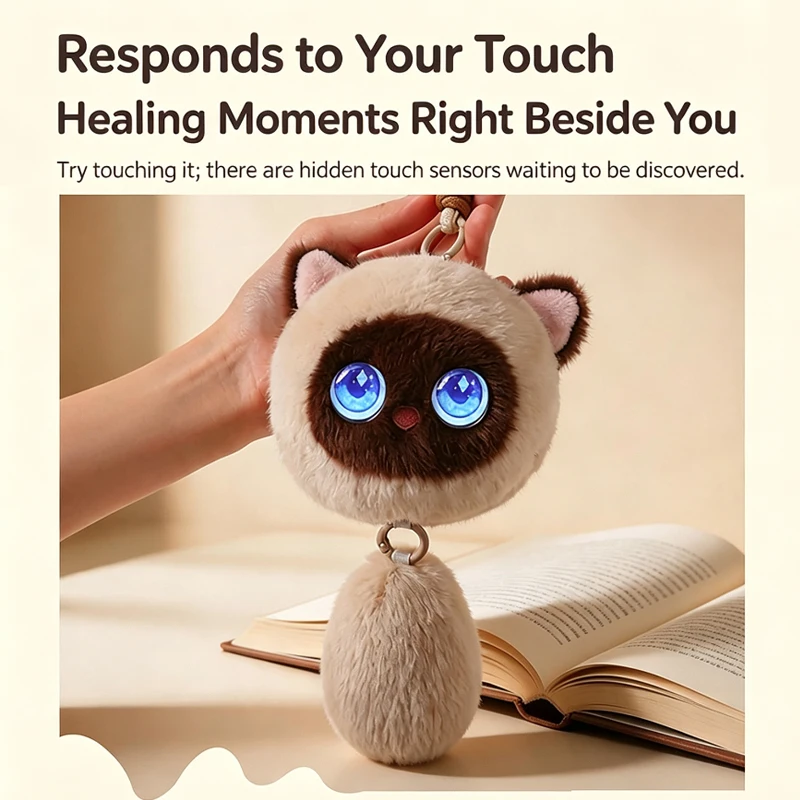 AI Intelligent Cat Plush Interactive Smart Robot Doll with Voice Conversation Tuya Wifi Emotional Companion Overseas Edition