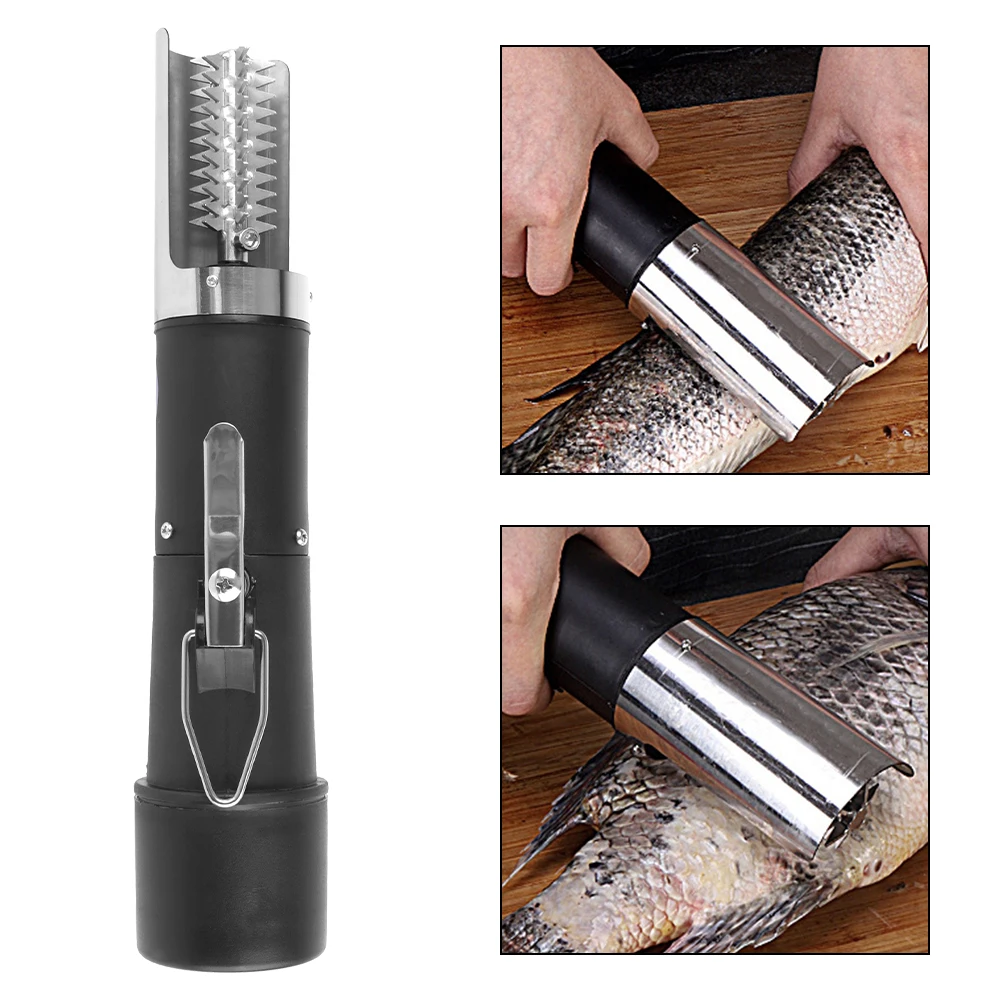 Remover Cleaner Tool Seafood Knif Electric Fish Scale Scraper Waterproof Fishing Clean Easy Fish Stripper 125W Charging Adapter