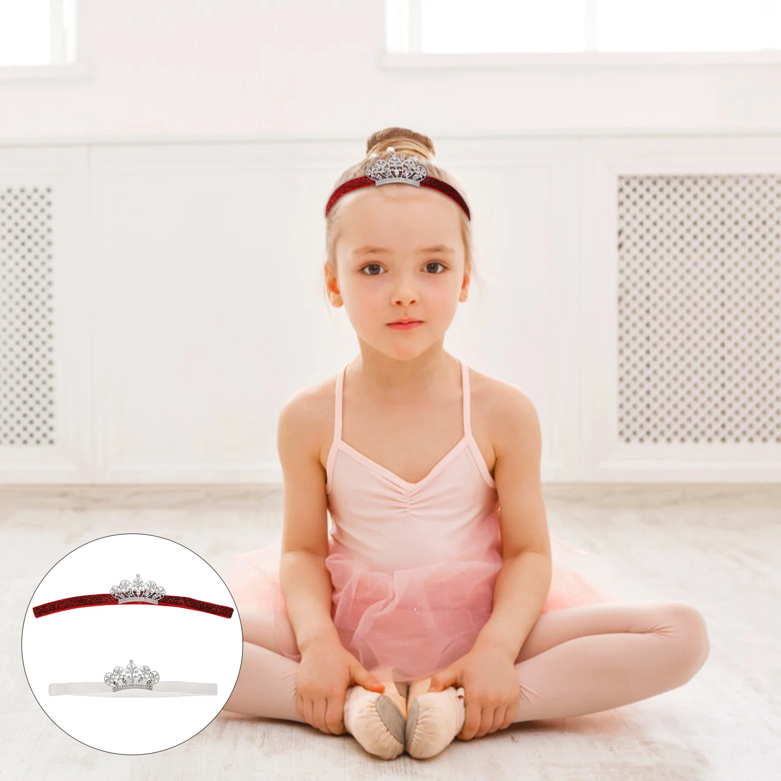

2pcs Kids Headband Girl Crown Headband Baby Girl Newborn Infant Toddler Fairy Crown Hair Jewelry Soft Crystal Headdress