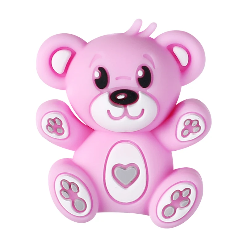 3D Bear Silicone Beads for DIY Keychains and Crafts