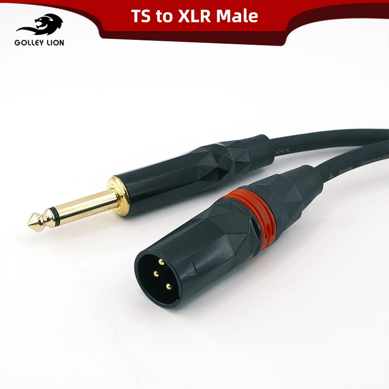 

GOLLEY LION XLR Male to 1/4 Inch TS Cable, Gold-Plated Connectors, OFC Conductor, Professional Unbalanced Audio Cable