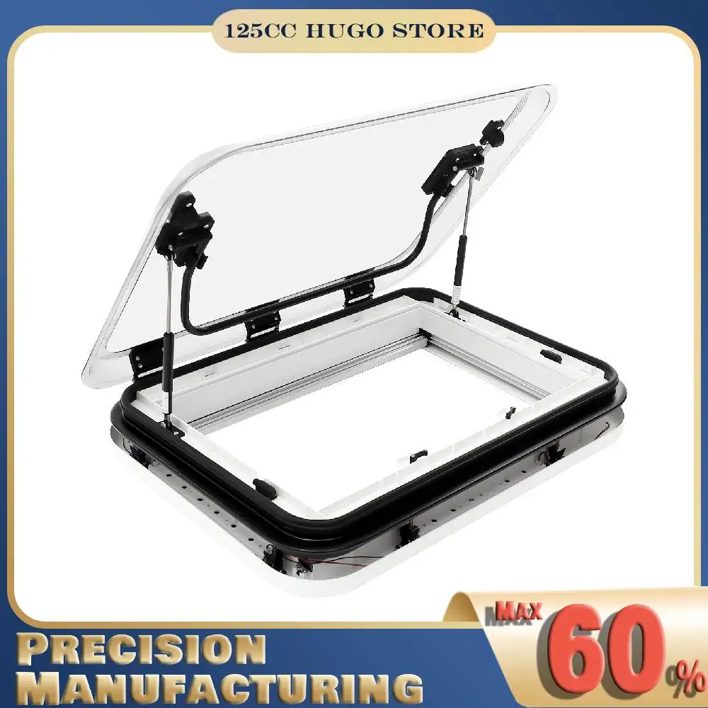 700*500 مللي متر RV LED كوة 70 °   فتح زاوية سقف متنقل تنفيس نافذة فتحة السقف العلوي تنفيس مع ضوء LED