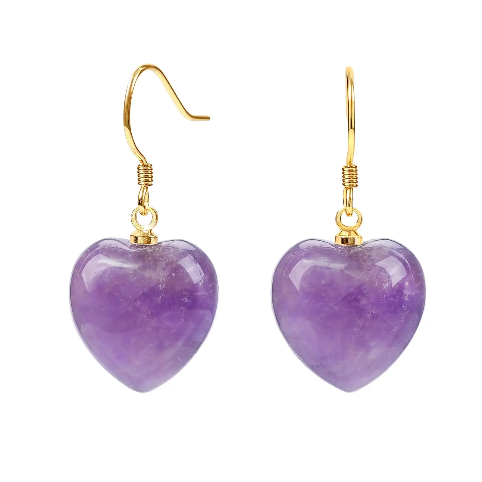 

Heart Shape Purple Gemstone Drop Earrings For Women Valentine Gift