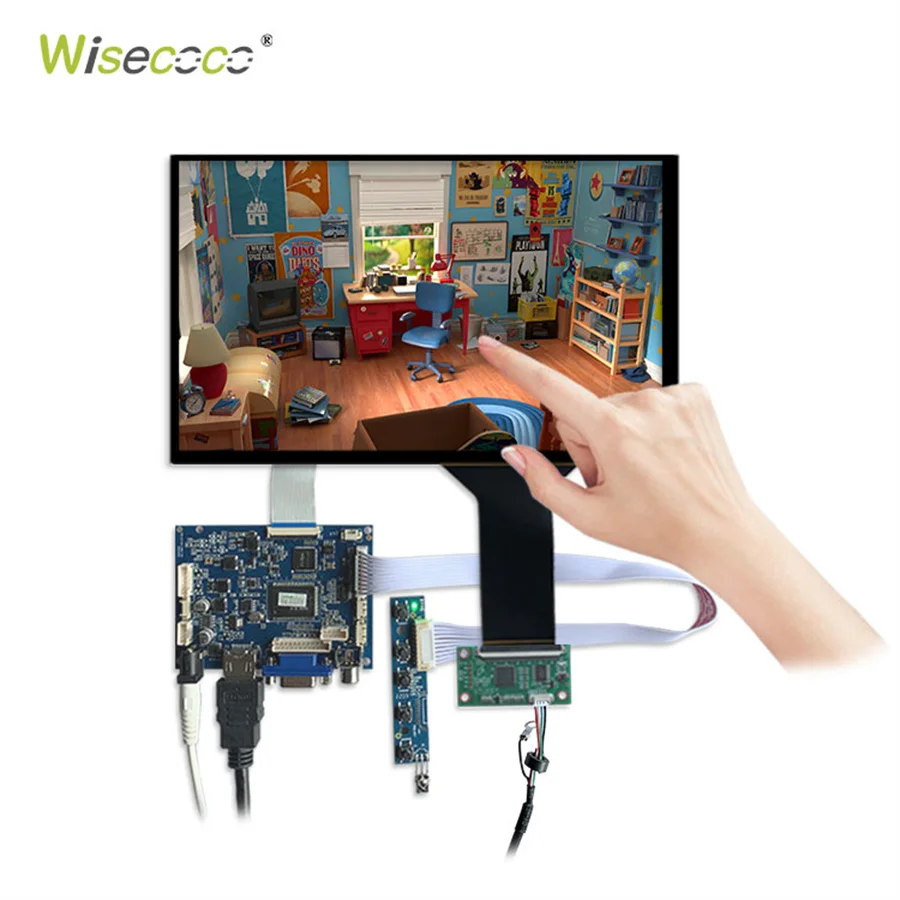 Wisecoco 10.1 Inch 1280x800 16:10 LCD Module Tablet 10 Points Capacitive Touch Screen Raspberry Pi 4 Display Control Board