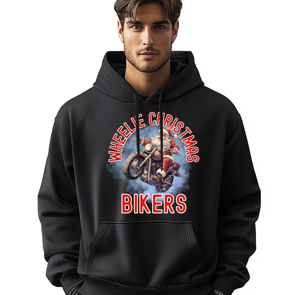 

Santa's Christmas Motorcycle Sleigh Wheelies Allowed Funny Mens Clothing Fashionable And Trendy Hoodie Men Design