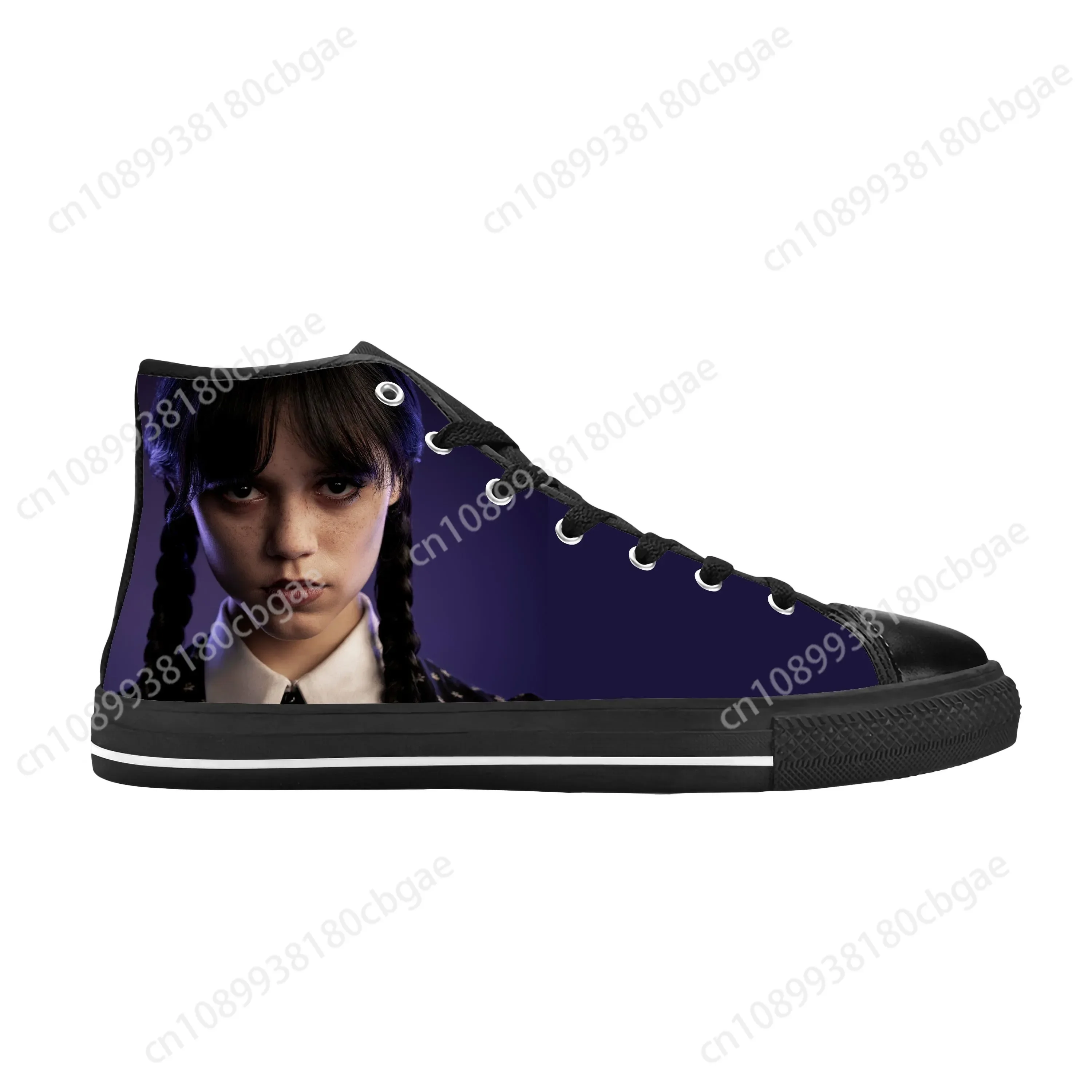 Hot Wednesday Addams TV Anime Cartoon Manga Comic Casual Cloth Shoes High Top Comfortable Breathable 3D Print Men Women Sneakers