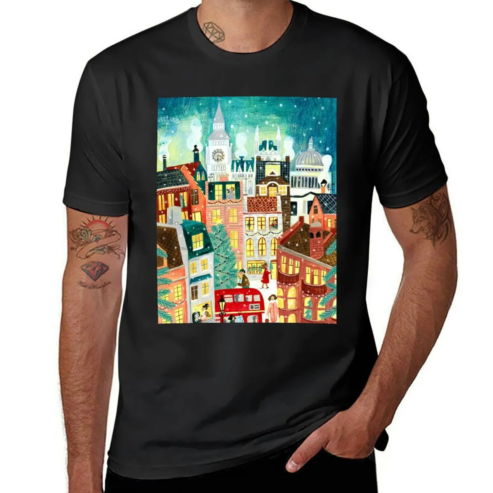 

London city in the snow T-Shirt new edition quick drying boys whites Men's t-shirt