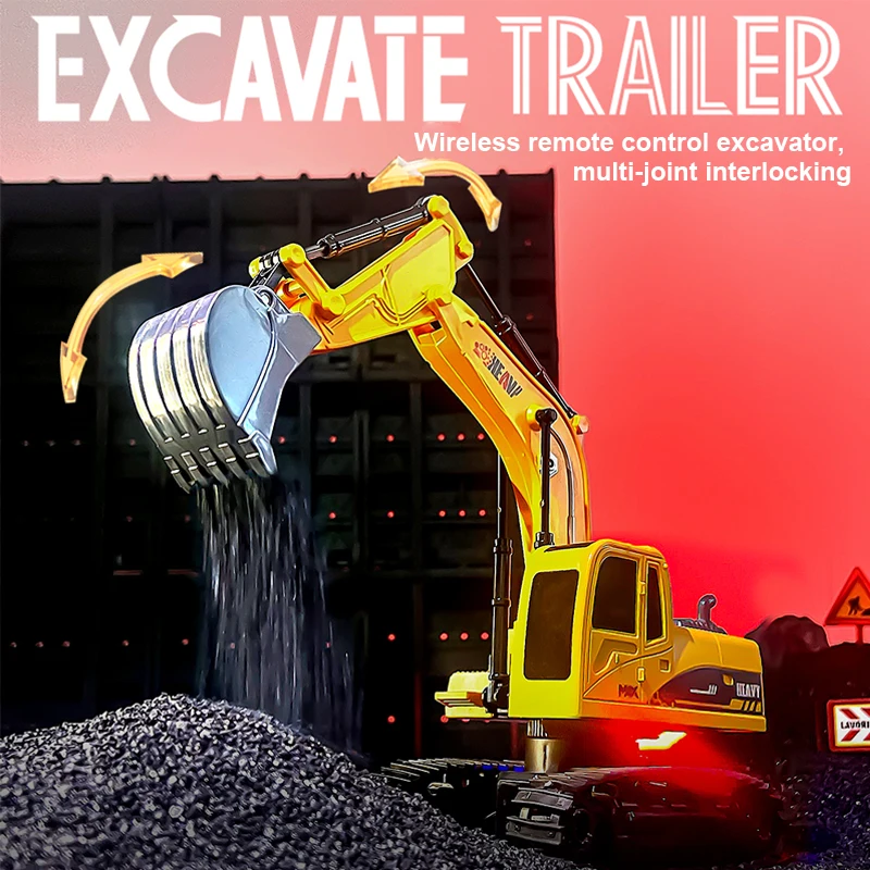 2.4 グラム Rc カー Rc ショベルダンプトラックおもちゃリモートコントロールセミトレーラー輸送車両セット軽音楽子供のおもちゃギフト
