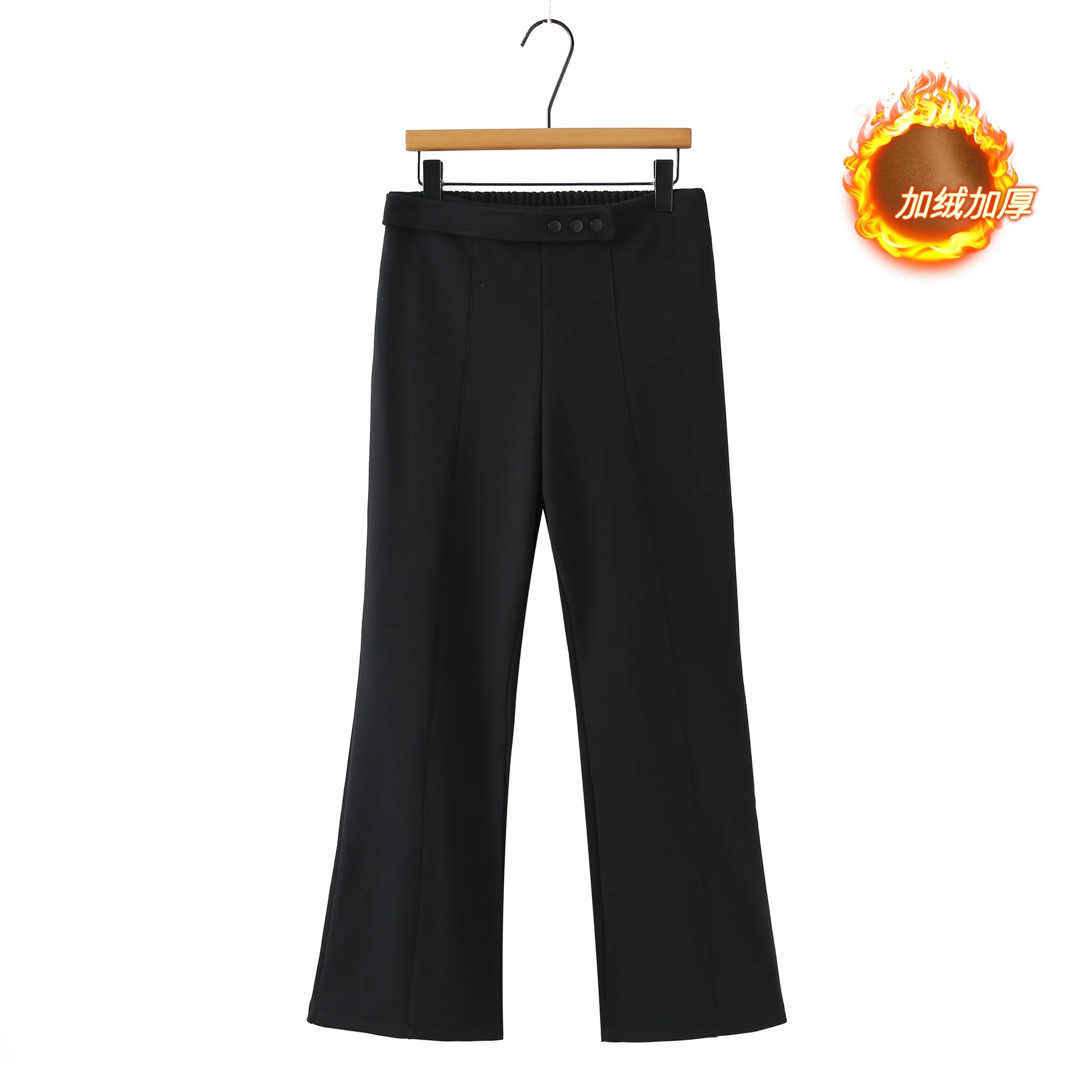 

XXXXXXL Fashion Plus Size Woman Clothing Flared Pants Winter New Style Slim Warm Fleece And Thickened Casual Trousers 6135