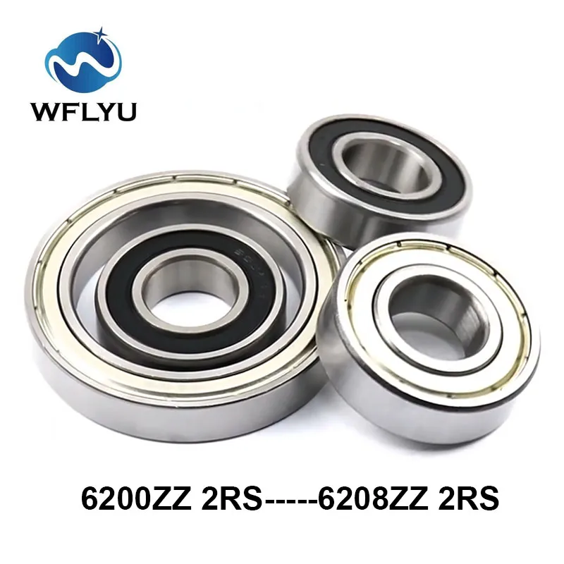 

WFLYU 2/5/10PCS Bearing 6200 6201 6202 6203 6204 6205 6206 6207 6208 ZZ 2RS RS Chrome Steel Deep Groove Ball Bearings