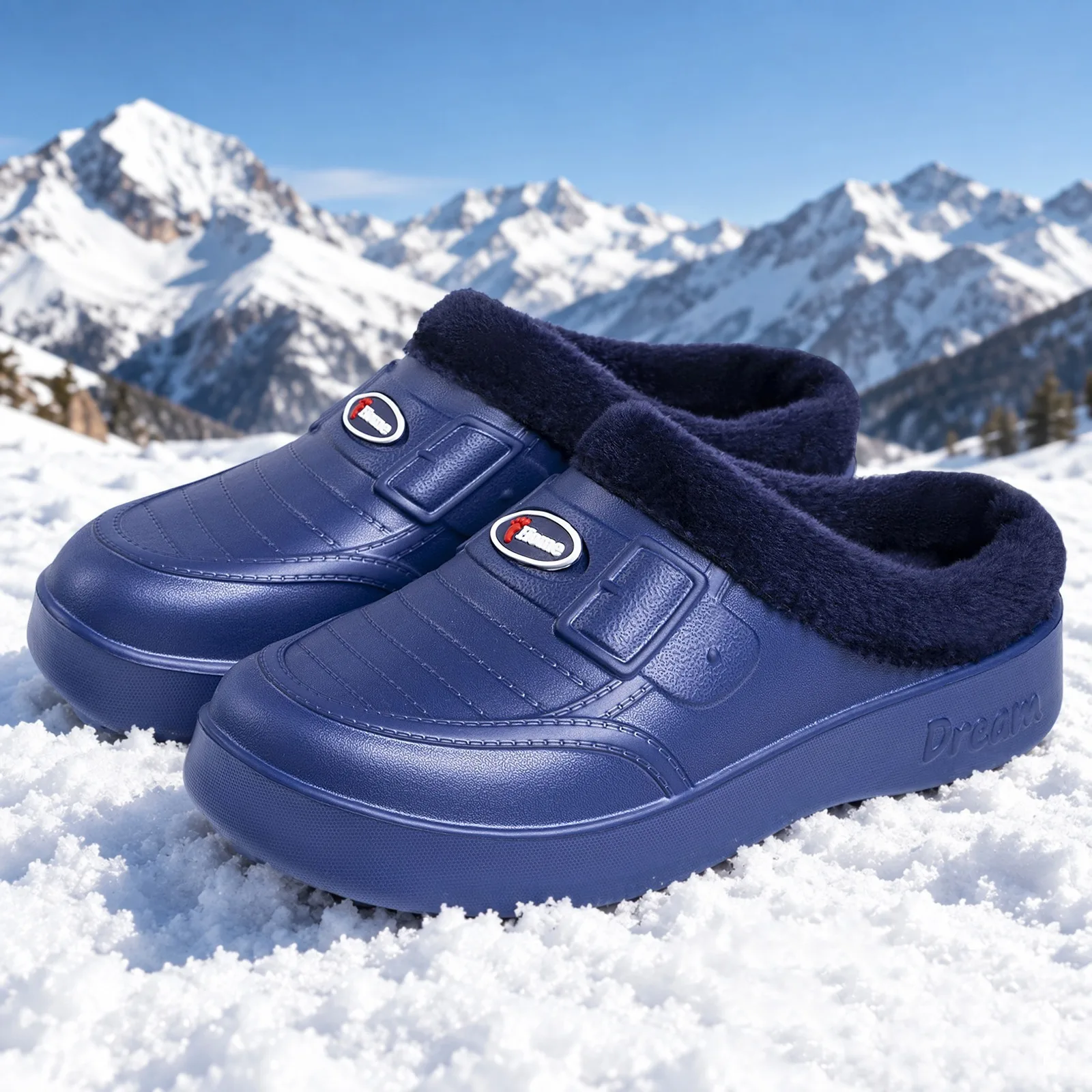 Baumwollschuhe für Herren, Winter, neues Modell mit Plüschfutter und dicker, warmer Baumwollsohle, dicke Sohle, leicht und bequem. – Detail 3