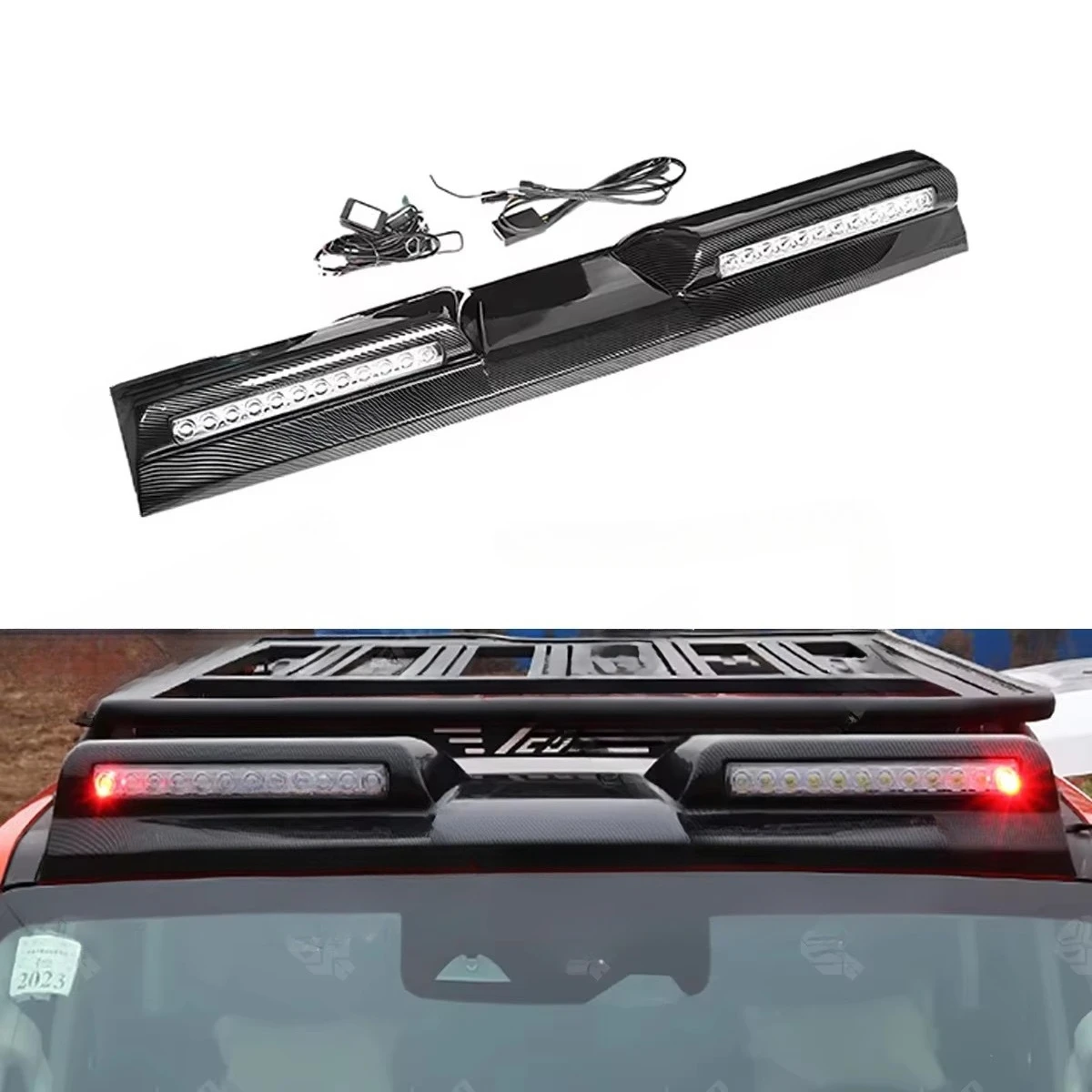 

4X4 модернизированный прожектор на крышу из углеродного волокна, внедорожный прожектор для GWM Great Wall Tank 300 2021-2024, дефлектор, прожектор на заказ