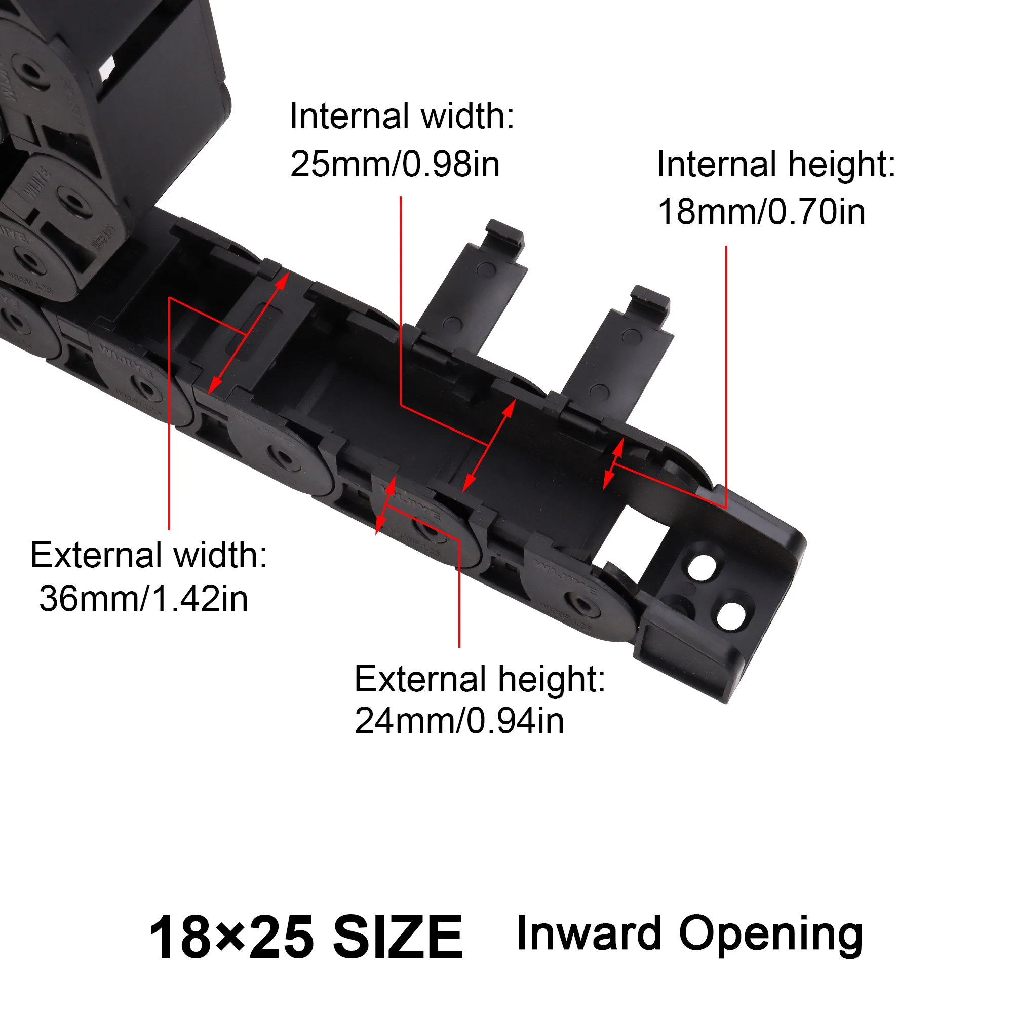 1m 15 18 Transmission Chains Plastic Towline Nylon Cable Drag Chain Wire Carrier drag chain For Cnc Route 3D printer Woodworking