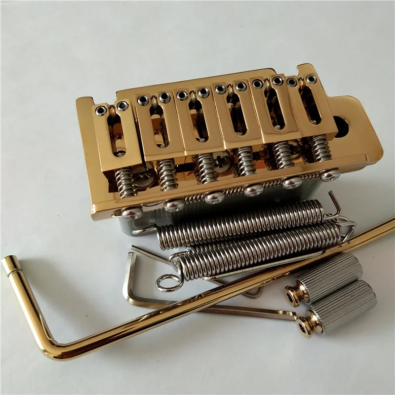 Double Wave Electric Guitar Bridge with Tremolo Bar, Chrome, Gold, 6 Strings, BJ1003-A, BJ-568