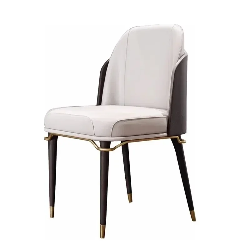 Home Designer Backrest,high-end Dining Table And Chair Simple Dining Chair Light Luxury Hotel Italian Style Leather Chairs - view 2