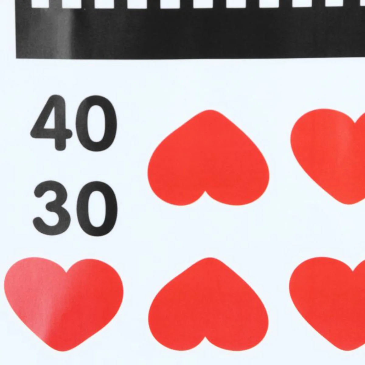 

2 Sheets Heart Pattern Height Chart Stickers Cartoon Wall Decals for Kids Room Nursery Home Decor Waterproof Removable