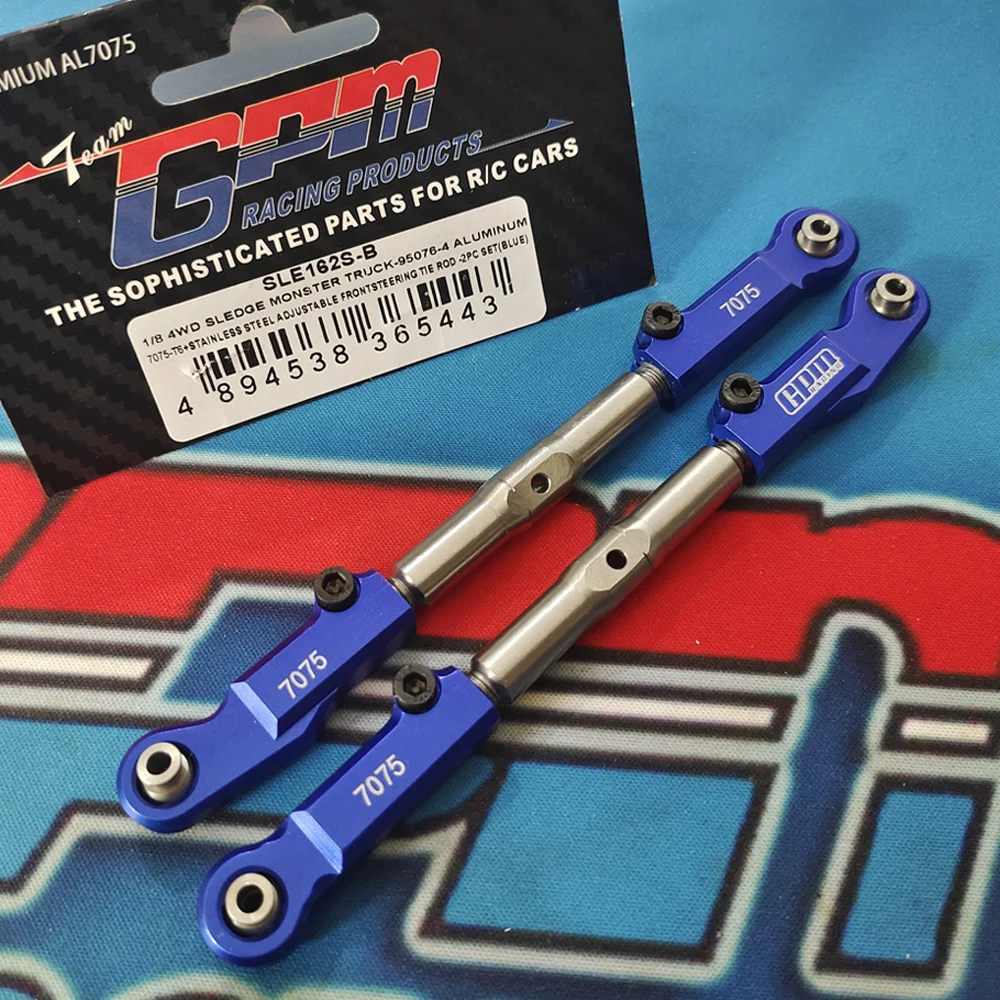 GPM Metal Alloy Front Toe Links Steering Tie Rod 954 for Traxxas 1/8 Sledge 6S 95076-4 Monster Truck RC Car Upgrade Accessories