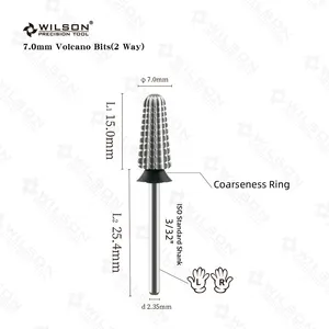 ويلسون مسمار كليبرز لحفر مانيكير، بتات البركان، 2 أدوات الطريق، اكسسوارات لإزالة هلام الصلب، شحن مجاني أعلى 8 مبيعات لقم الثقب ويلسون - رقم 4