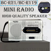 BC-R119 R21 Dual Band Mini Porket Radio Batteries Powered Built-in Speaker Music Player AM FM Pocket Telescopic Antenna Radio