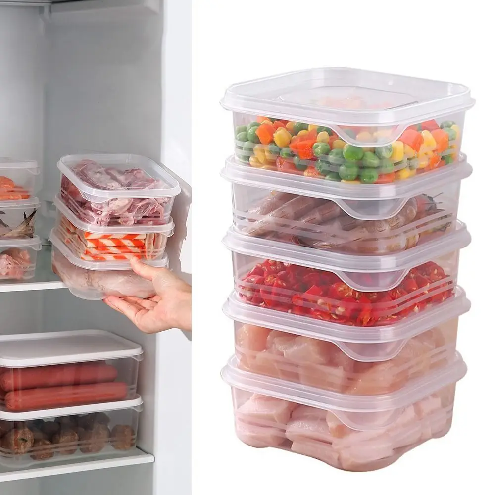 Organizer 350ml Transparent Frozen Meat Box Transparent Food Grade Sealed Preservation Box Refrigerator Special Food Containers