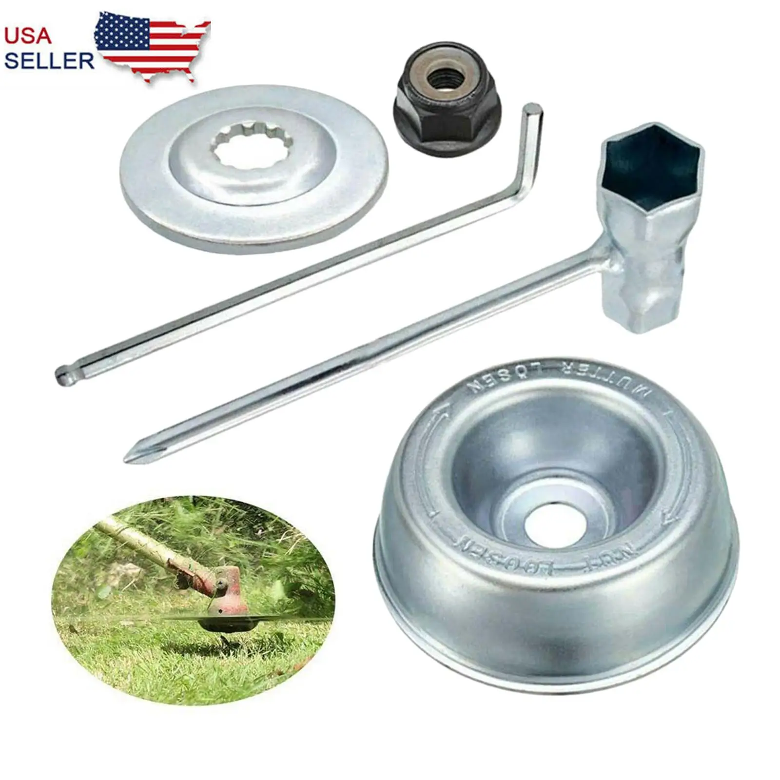 مرفق محول شفرة جزازة العشب لآلة البستنة، طقم غسالة الصيانة بديل لقاطع فرشاة قادين السلسلة #4