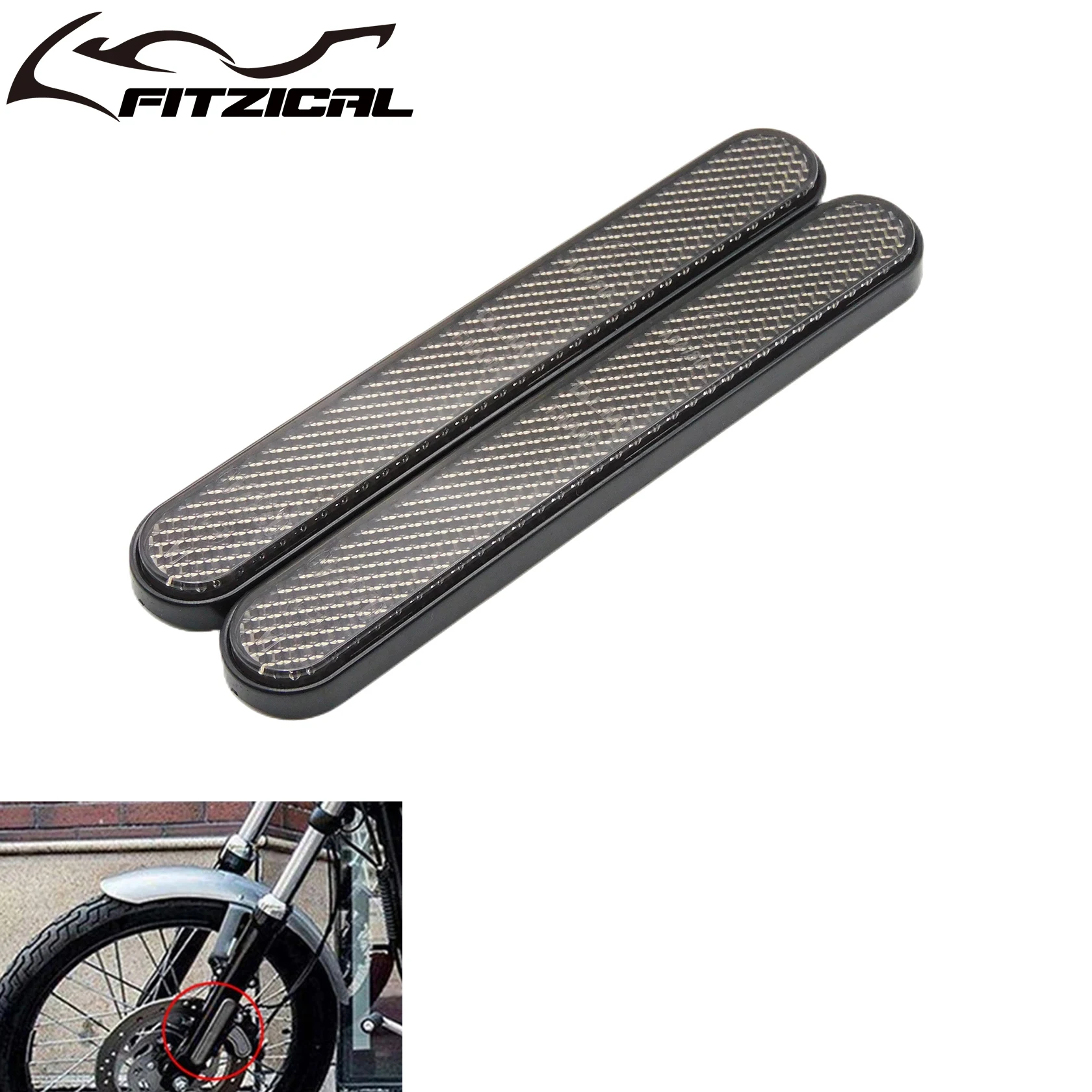 Motorcycle Front Fork Reflector Sticker Smoke Lower Legs Slider Safety Warning For Harley Sportster XL883 Dyna Softail Touring