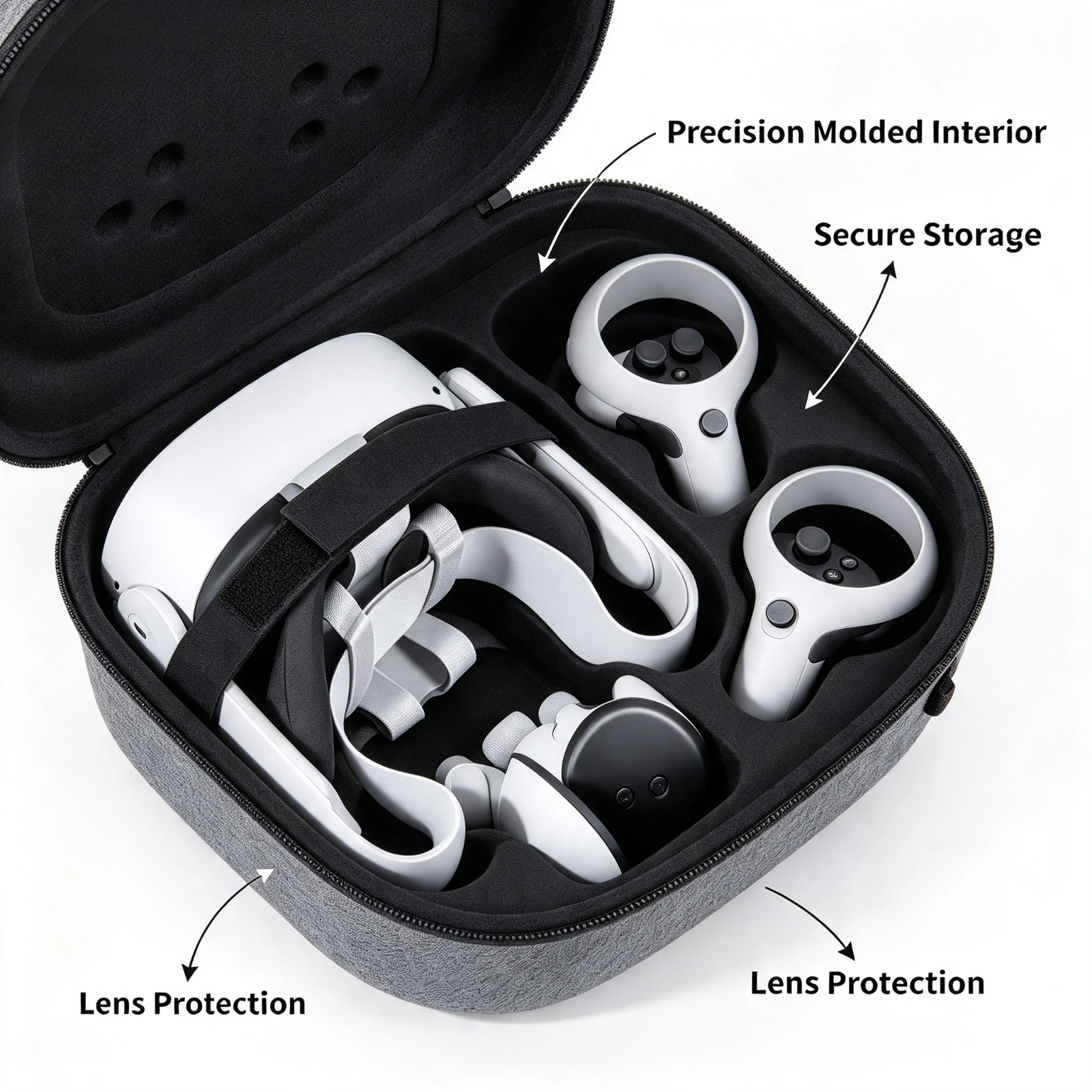 Hard Shell Carrying Case For, Meta Quest 3S 3 2, Vision Pro VR Headset Controller, Portable Travel Storage Bag Box, Protective