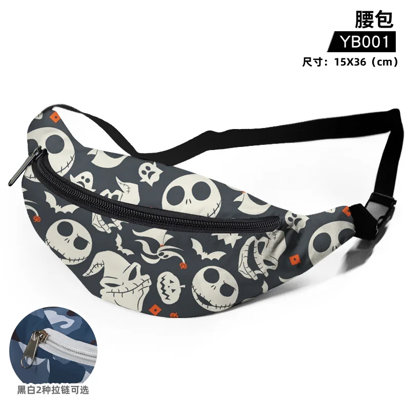 Disney Nightmare Before Christmas C54671 Anime Chest Bags Cartoon Customized Shoulder Waist Bag Casual Tote Storage Unisex Gift