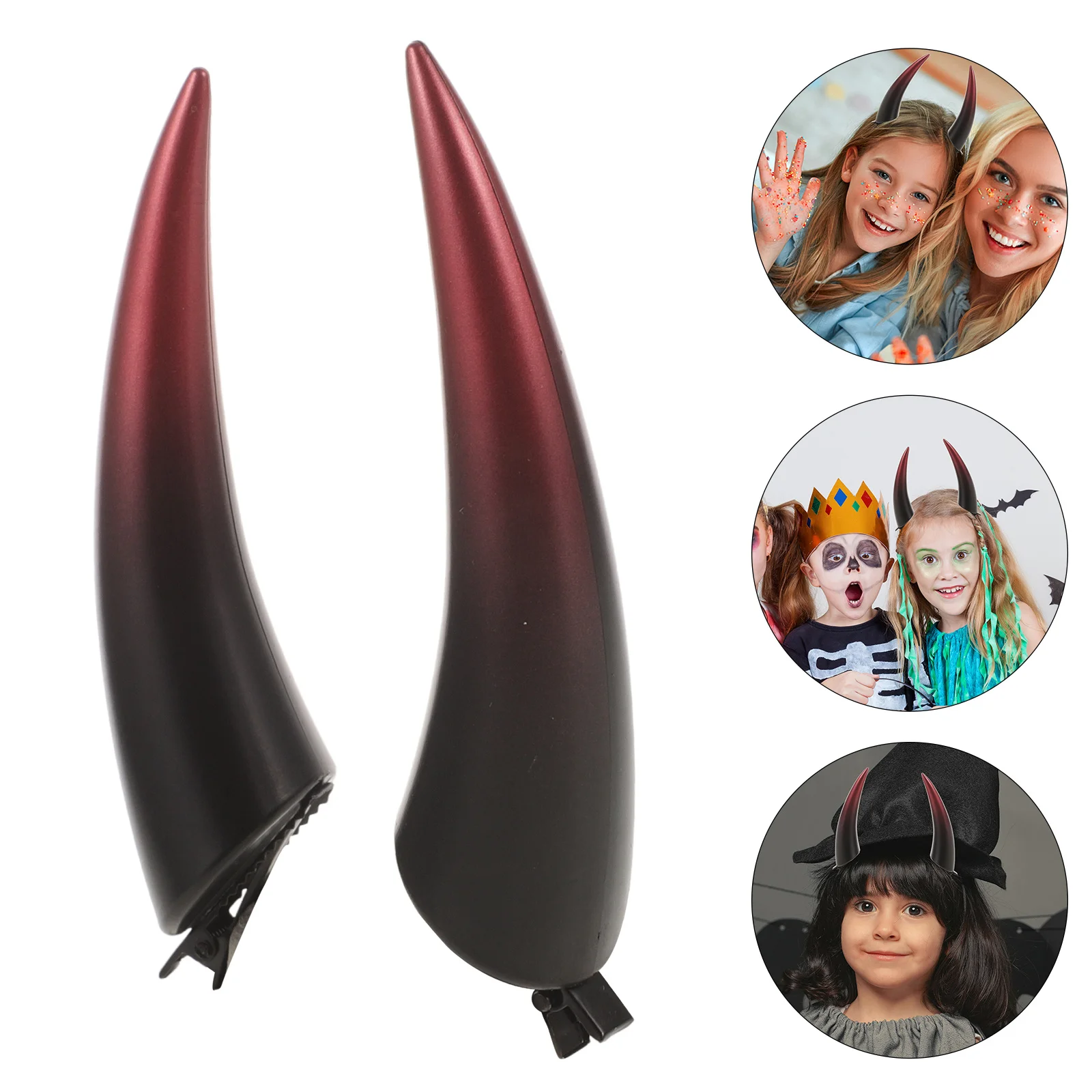 

1Pair Ox Horn Gothic Hair Clips Halloween Hair Accessories Decorative Devil Horn Clip for Costume Party Cosplay Horns