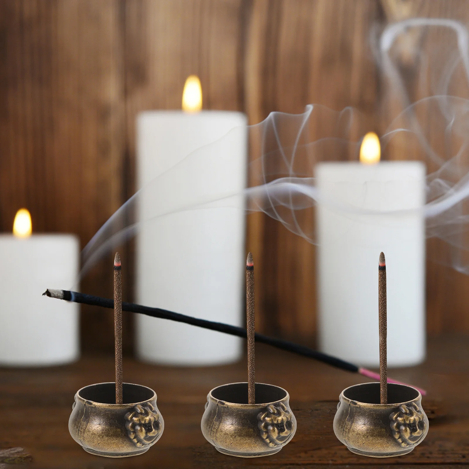 

5Pcs Compact Zinc Alloy Incense Stick Tray Lightweight Table Decoration for Any Room Incense Stick Holder Censer Decors