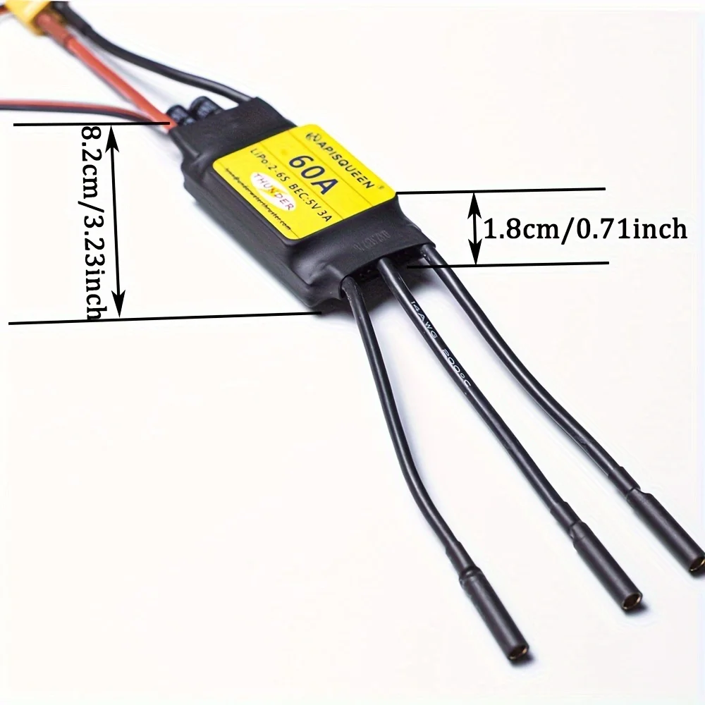 60A Unidirectional ESC Brushless Electric Speed Controller with 5V to 7.4V 5A BEC for 2-6S LiPo DIY Multicopter Quadcopter