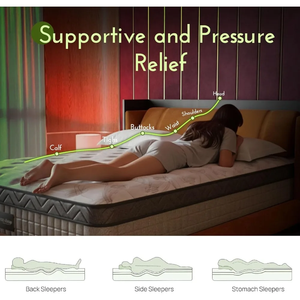 10-Zoll-Memory-Schaum-Matratze in Doppelgröße – Kühlgel, CertiPUR-US- und Oeko-TEX-zertifiziert, druckentlastend, mittlere Festigkeit