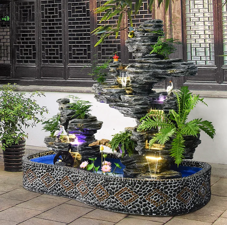 Large Rockery Water Fountain Courtyard Fish Pond Fish Tank Villa Landscaping Landscape Ornaments Home Furnishings