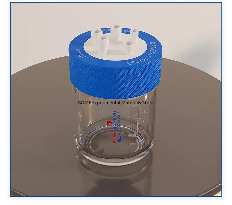5 Port Sealed Electrochemical Cell 3 Electrodes 2 Gas Holes System for Electrolysis Experiments