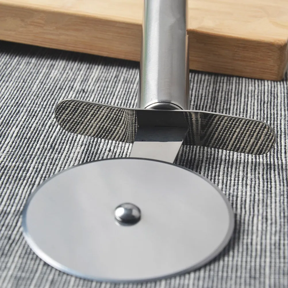 Premium Stainless Steel Pizza Wheel Cutter Heavy Duty Razor Sharp Edge Comfort Grip Handle Saves Time Effort Cutting Pizza Cake